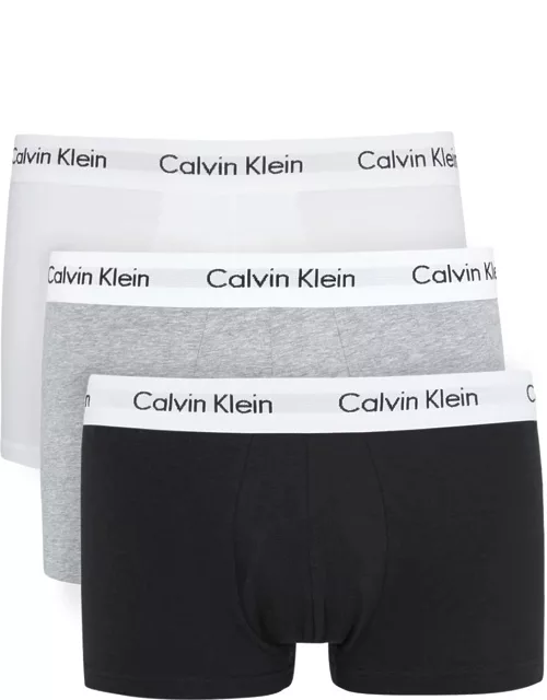 Calvin Klein Stretch-cotton Low-rise Trunks - set of Three - Multicoloured