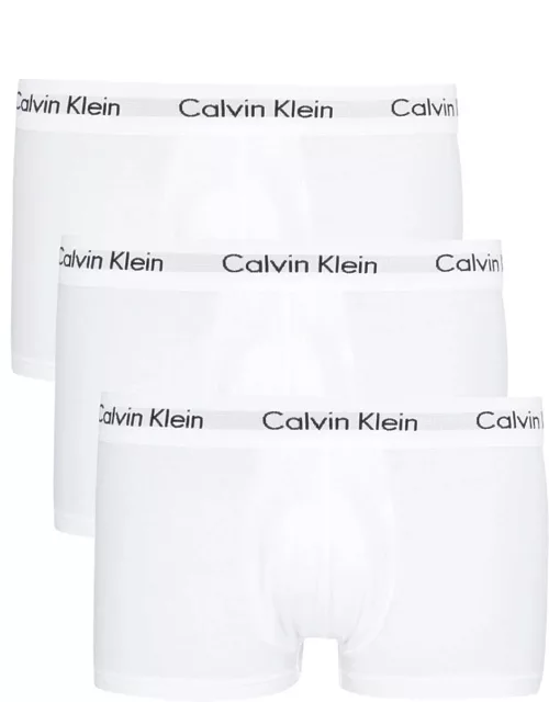 Calvin Klein Stretch-cotton Low-rise Trunks - set of Three - White