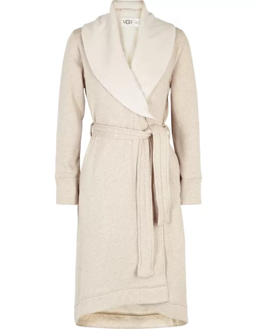 Ugg Duffield II Fleece Lined Cotton Jersey Robe, Robe, Slit Pockets - Beige