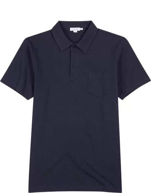 Sunspel Riviera Piqué Cotton Polo Shirt, Shirt, Navy