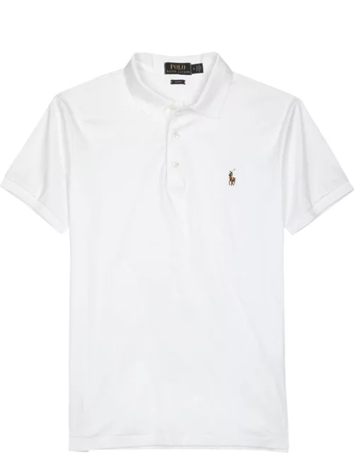 Polo Ralph Lauren White Slim Pima Cotton Polo Shirt, Shirt, Split Side