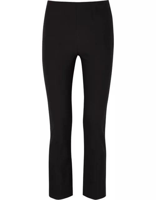 Vince Off-white Stretch-jersey Trousers - Black