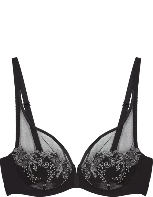 Simone PÉRÈLE Delice Embroidered Underwired bra - Black - 30D
