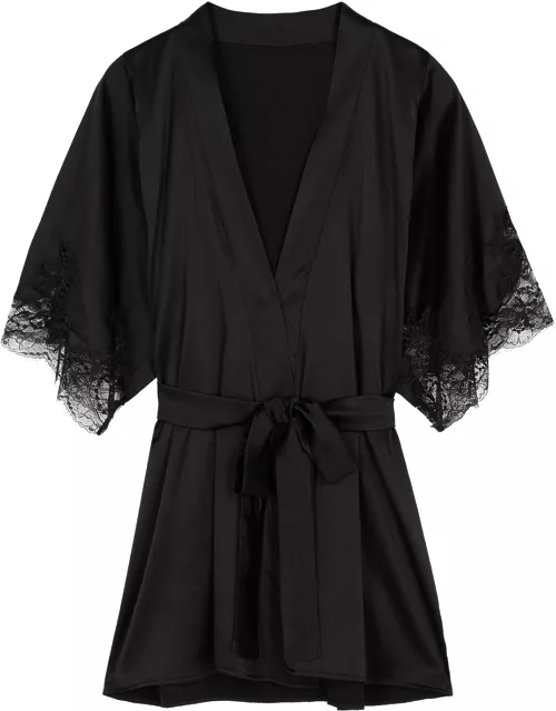 Fleur OF England Signature Silk-blend Robe - Black - M/