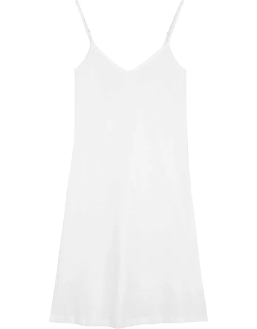 Hanro Ultralight Black Cotton Slip Dress - White