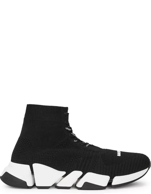 Balenciaga Speed 2.0 Stretch-knit Sneakers - Black And White