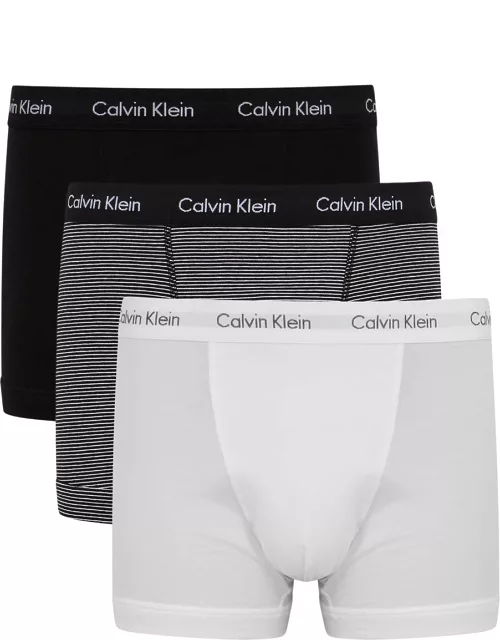 Calvin Klein Stretch-cotton Trunks - set of Three - Black And White
