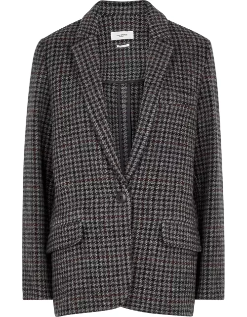 Isabel Marant étoile Charly Houndstooth Wool Blazer - Anthracite