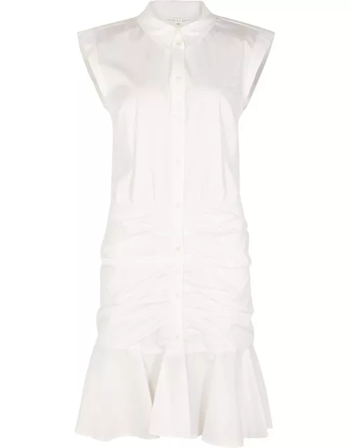 Veronica Beard Bell Stretch-cotton Shirt Dress - White