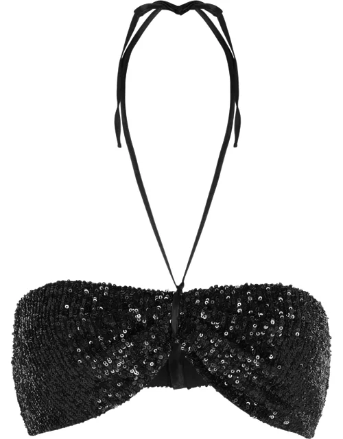 IN The Mood For Love Patty Black Sequin bra top