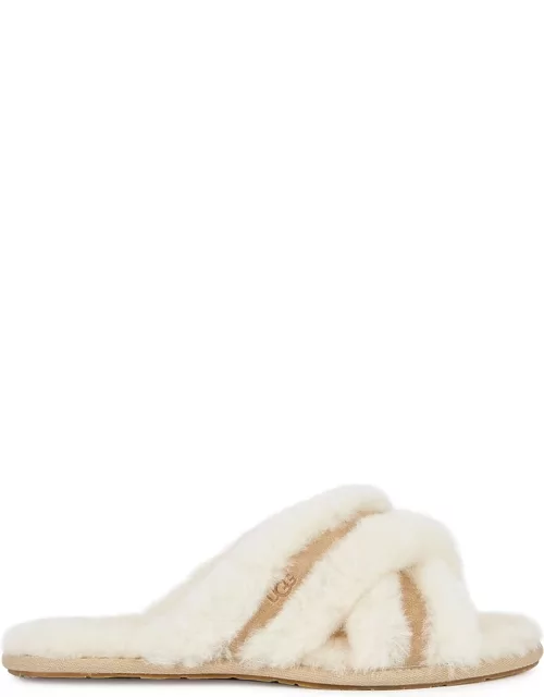 Ugg Scuffitta Camel Shearling Slippers, Slider Shoes, Open toe - Tan