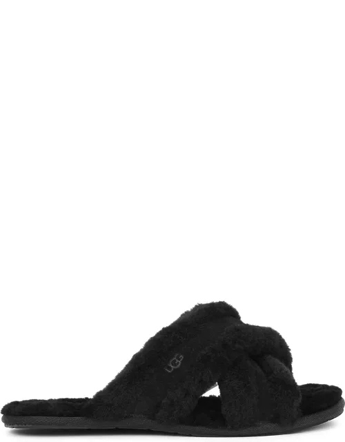 Ugg Scuffita Black Shearling Slippers, Slippers, Outdoor Wear