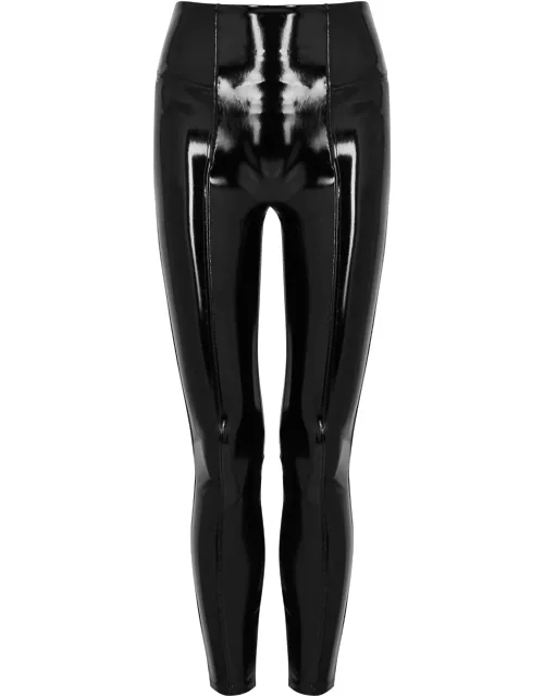 Spanx Patent Faux-leather Leggings - Black