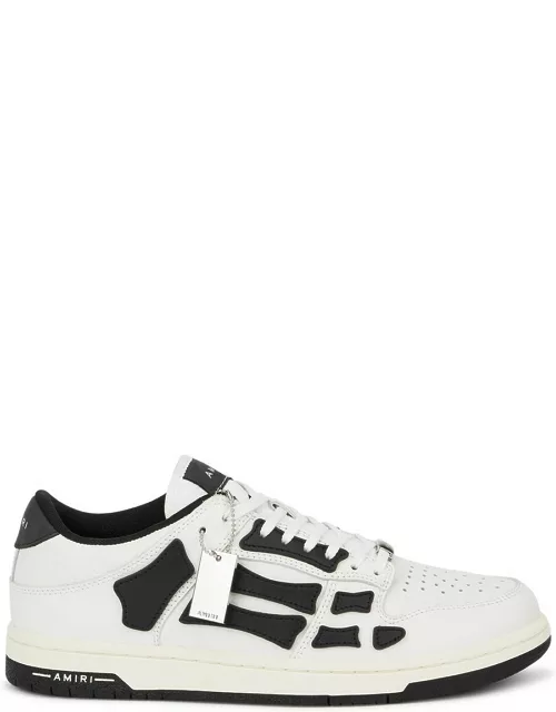 Amiri Skel Monochrome Leather Sneakers, Sneakers, Leather, White - White And Black