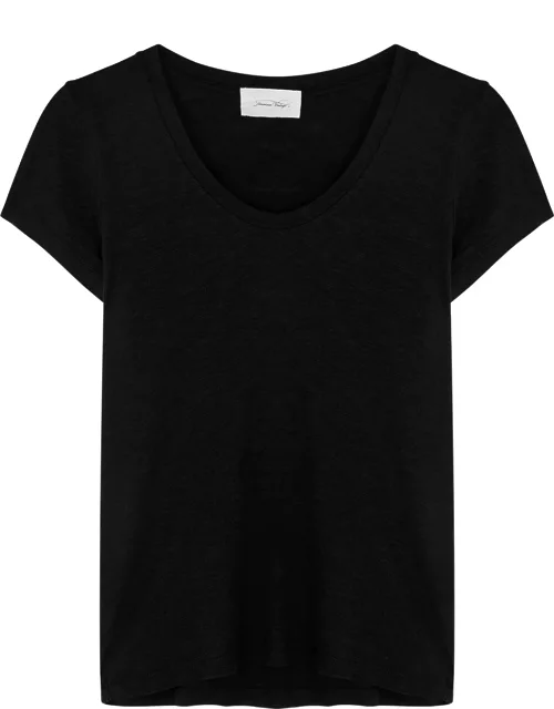 American Vintage Jacksonville Slubbed Cotton-blend T-shirt - Black