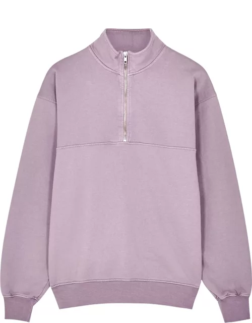 Colorful Standard Half-zip Cotton Sweatshirt - Lilac