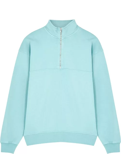 Colorful Standard Half-zip Cotton Sweatshirt - Turquoise