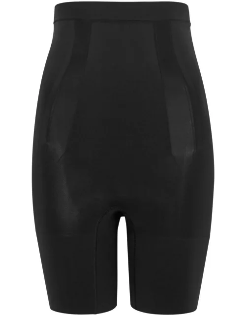 Spanx OnCore High-Waisted Mid-Thigh Shorts - Black