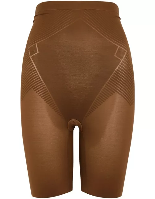 Spanx Thinstincts 2.0 High-Waist Mid-Thigh Shorts - Dark Brown