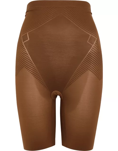 Spanx Thinstincts 2.0 High-Waist Mid-Thigh Shorts - Dark Brown