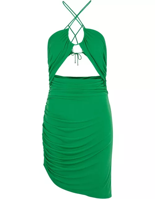 Retrofête Cadiz Cut-out Stretch-jersey Mini Dress - Bright Green