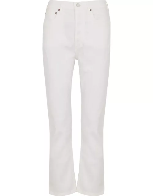 Agolde Riley Cropped Straight-leg Jeans - White