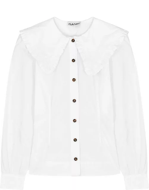 Ganni White Cotton-poplin Shirt