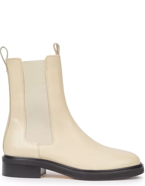 Aeyde Jack Black Leather Chelsea Boots - Cream