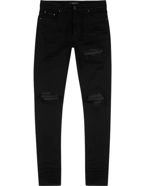 Amiri MX1 Distressed Skinny Jeans - Black