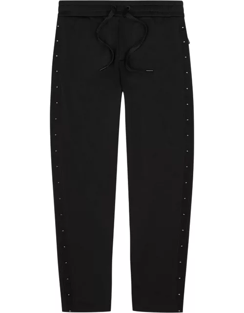 Moncler Black Stud-embellished Jersey Sweatpants, Sweatpants, Black