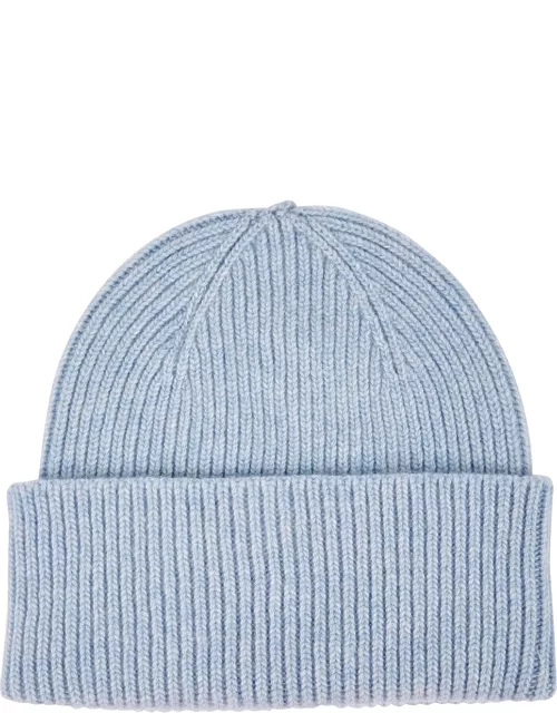 Colorful Standard Ribbed Wool Beanie - Light Blue