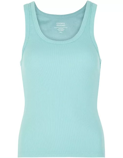 Colorful Standard Ribbed Stretch-cotton Tank - Turquoise