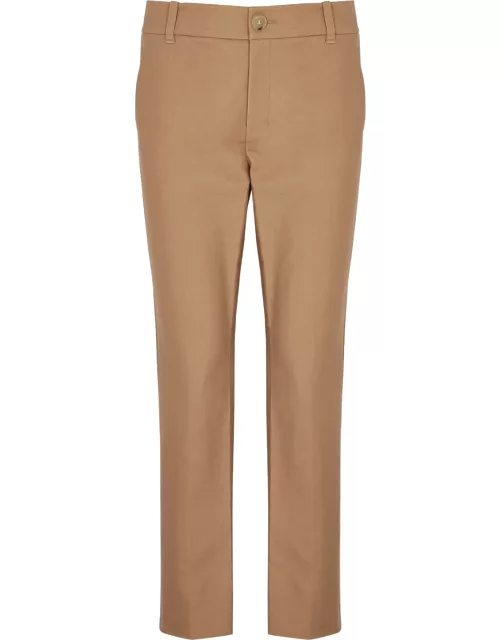 Vince Tapered Cotton-blend Trousers - Caramel