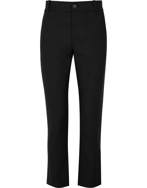 Vince Tapered Cotton-blend Trousers - Black