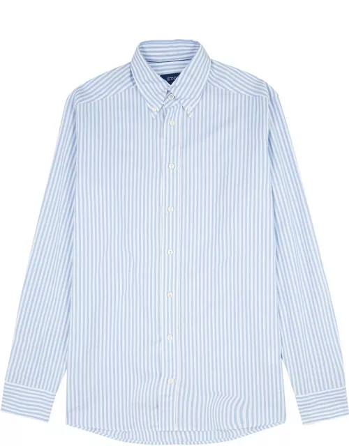 Eton Blue Striped Cotton Oxford Shirt