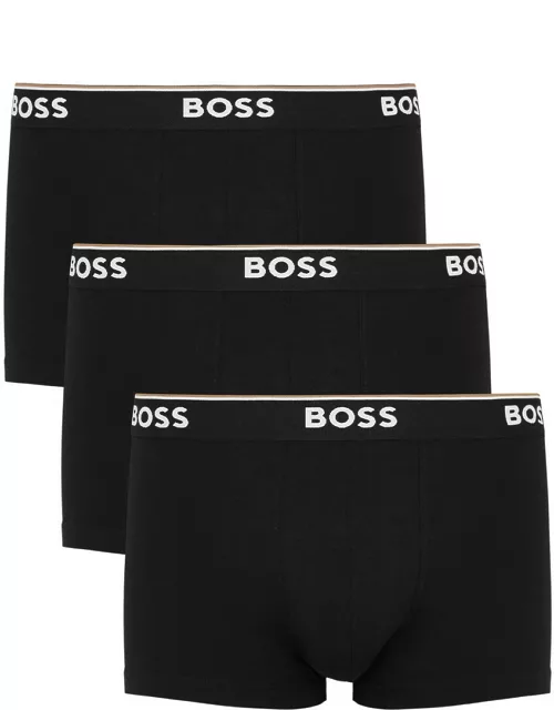 Hugo Boss Stretch-cotton Boxer Trunks - set of Three - Black