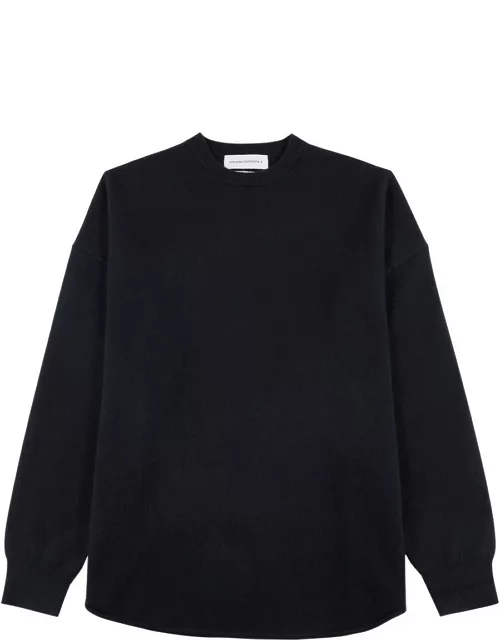 Extreme Cashmere N°53 Crew Hop Off-white Cashmere-blend Jumper - Navy - One