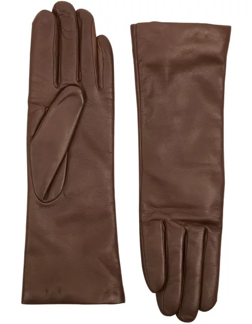 Agnelle Christina Leather Gloves - Brown