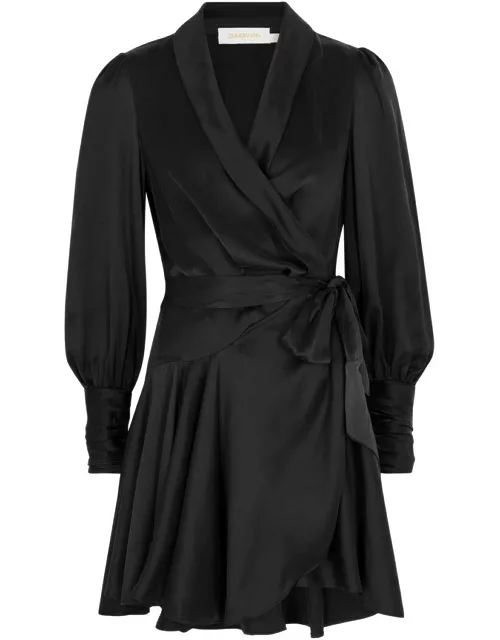 Zimmermann Silk-satin Mini Wrap Dress - Black - 0 (UK 8 / S)