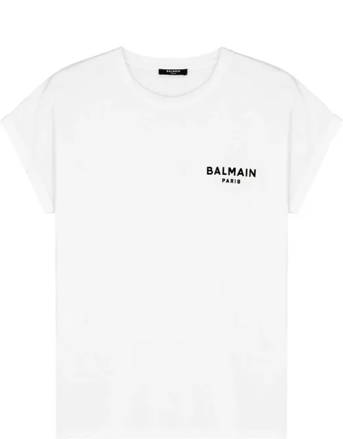 Balmain Logo Cotton T-shirt - White And Black