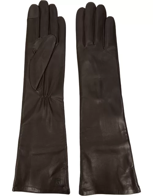Handsome Stockholm Essentials Long Leather Gloves - Chocolate