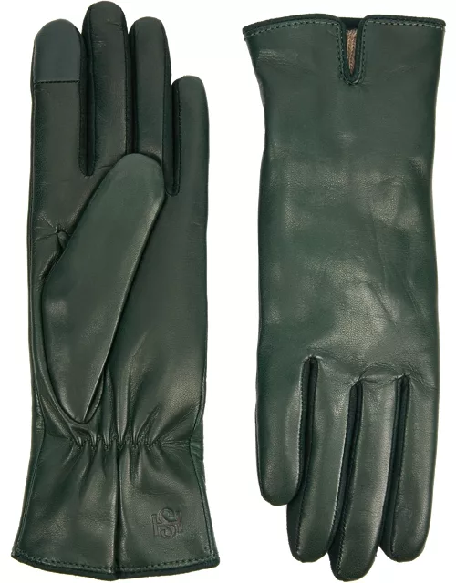 Handsome Stockholm Essentials Leather Gloves - Dark Green