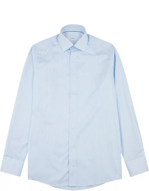 Eton Striped Cotton Shirt - Blue And White - 15