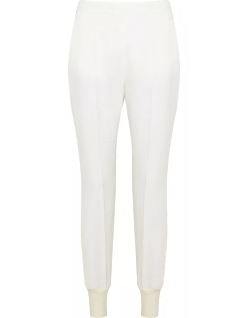 Stella Mccartney Tapered Stretch-crepe Trousers - White
