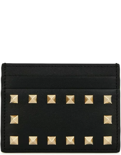 Valentino Garavani Rockstud Leather Card Holder - Black