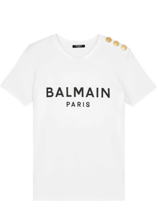 Balmain Logo-print Cotton T-shirt - White And Black