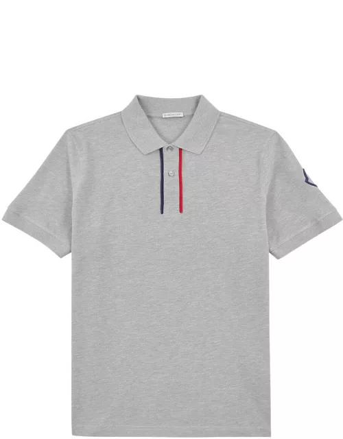 Moncler Piqué Cotton Polo Shirt - Grey