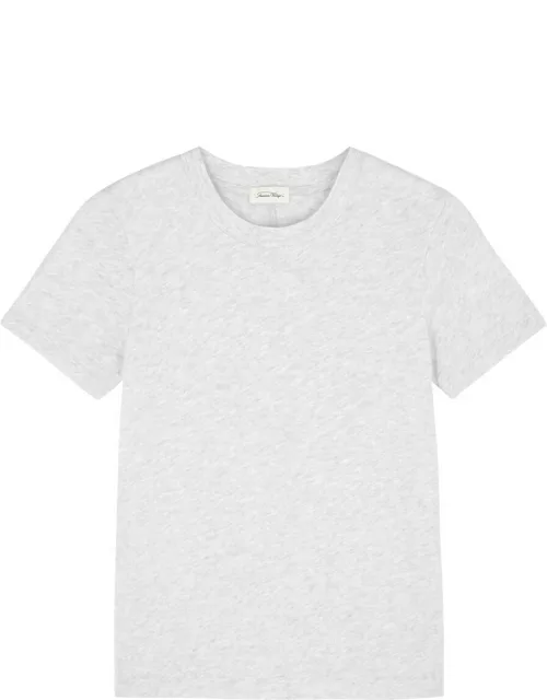 American Vintage Sonoma White Slubbed Cotton T-shirt - Light Grey