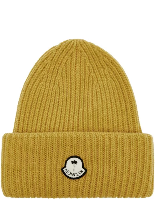 Moncler Genius 8 Moncler Palm Angels Ribbed Wool Beanie - Yellow