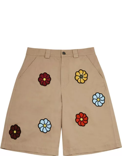 Moncler Genius 1 Moncler JW Anderson Floral Cotton Shorts - Ecru